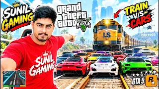GTA 5 LIVE | Train vs 100 Luxury Cars 😱🔥 कौन बचेगा?
