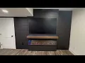 Black shiplap fireplace