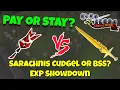 Pay or Stay Sarachnis Cudgel vs Blessed Saradomin Sword OSRS NMZ