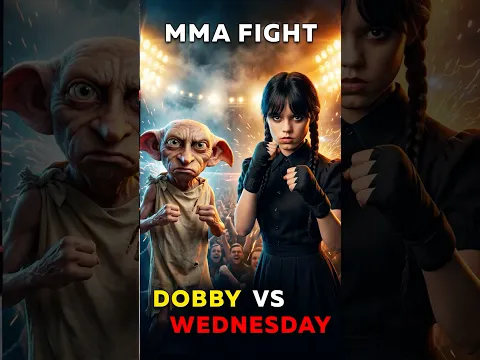 DOBBY vs WEDNESDAY: Movie Heroes MMA 🧦💥 #dobby #wednesday #AIFightClub
