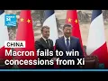 France's Emmanuel Macron fails to win concessions from Xi Jinping on fourth visit to China
