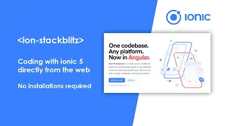 ionic 5 Framework without installing anything introducing ion-stackblitz
