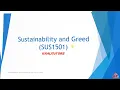 Sustainability and Greed SUS1501 Grouping Process Teaching Assistants TAs Module Contents