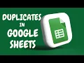 How to find duplicates in Google Sheets