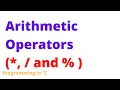 Arithmetic Operator Modulo Division and Multiply and