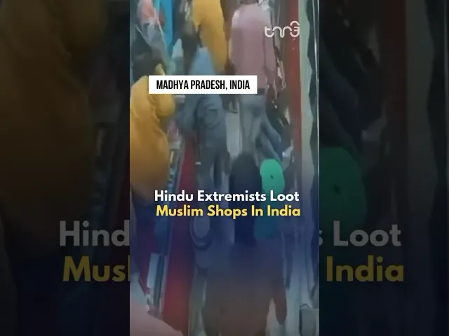 ⁣CCTV footage captures Hindu extremists looting Muslim shops in Madhya Pradesh, India.