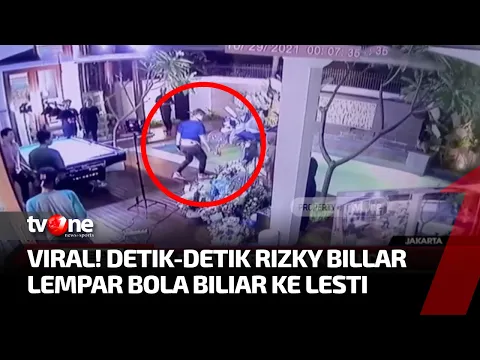 Viral Rekaman CCTV Saat Rizky Billar Lempar Bola Biliar
