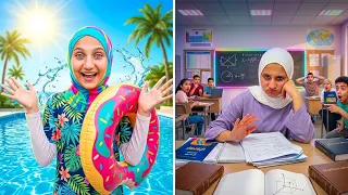 العطلة الصيفية ضد المدرسة! 😱 مين أحلى؟ أيام العطلة ولا أيام المدرسة؟ 📚☀