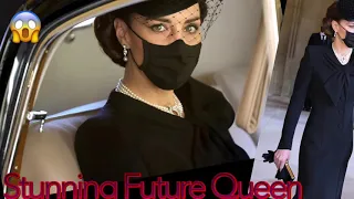 Kate Middleton The Duchess Of Cambridge Prince Phillip Funeral was Stunning Beautiful No Rift