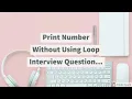 w a p to print numbers in java without using loops