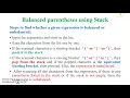Balanced Parentheses using stack