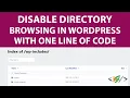 How to Disable Directory Browsing in WordPress using Htaccess Rule Prevent Directory Listing