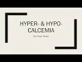 Calcium hypercalcemia and hypocalcemia - clinical chem lab tests review