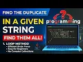 Find Duplicate Characters in a String using Java Loop Method Step-by-Step