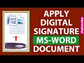 Add Digital Signature Certificate to Microsoft Word Document Sign MS Word file using DSC