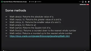 Learn Java Math Class Scanner Class Loops If Statements