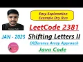 Shifting Letters II LeetCode 2381 Difference Array Approach Java Code Developer Coder