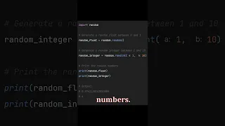 Using the random module to generate random numbers
