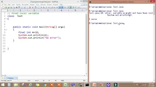 local variable part II final local variable final modifier with local variable