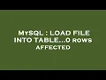 MySQL LOAD FILE INTO TABLE 0 rows affected
