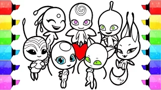 Miraculous Ladybug Coloring Pages season 2 Kwami How to Draw and Color Kwami Tikki Plagg Trixx