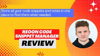 Reoon Code Snippet Manager Review Demo Tutorial I The ultimate code snippet management tool