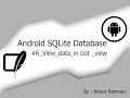 Android SQLite Tutorial - View Data in listview