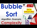 L70 Bubble Sort Algorithm Example Complexity Data Structures Lectures in Hindi