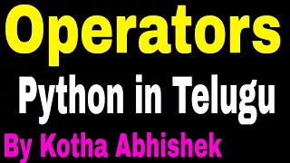 Operators in Python in Telugu