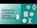 Decagon Rangoli and 3 Line Patterns Created Using Rhombus HTML5 Generative Code Art JavaScript