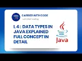 L4 Data Types in Java Primitive Non-Primitive Explained with Examples CWC