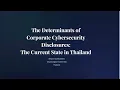 Corporate Cybersecurity Disclosures in Thailand Siripan Kuenkaikaew Rutgers Alumni Conference 2026