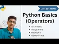 Operators in Python Assignment logical relational membership