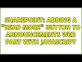 Sharepoint Adding a read more button to announcements web part with JavaScript