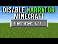 Disable Narrator in Minecraft