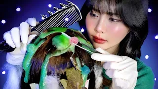 【ASMR】髪にゴミが！🍂ヘアケア＆ヘッドスパロールプレイ(シャンプー&トリートメント/炭酸泡/頭皮クレンジング/ブラッシング)｜Hair & Scalp Treatment Roleplay