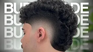 PERFECT Burst Fade on Curly Hair Step-By-Step Barber Tutorial