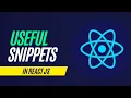 Easy Way to create REACT JS component using snippets