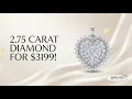Lab Grown Diamond G SI1 Pendant Sterling Silver 2 75 ctw