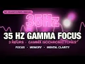 Ace Your Exams 35 Hz Gamma Focus 35Hz Gamma Isochronic Tones Peak Focus Music 3 Hours