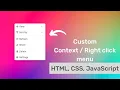 Create custom Context Right click menu using HTML CSS and JavaScript