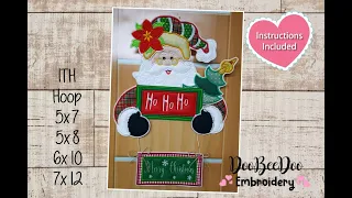 How to make an ITH Santa Claus Holding a Ho Ho Ho Banner Totally in the Embroidery Machine