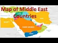 Map Of Middle East Countries Oman Yemen Saudi Arabia Iran Iraq Kuwait Syria