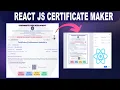Build an Internship Certificate Generator with React JS Full Source Code