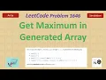 Get Maximum in Generated Array LeetCode 1646 Array