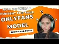 Onlyfans management for dummies How do I build content plan for my model