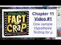 AP Statistics Chapter 11 - One Sample Hypothesis Testing for a Mean