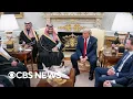Lagu Trump blasts reporter during crown prince meeting for Saudi ties, Khashoggi and Epstein questions