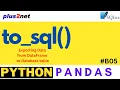 to - sql Data from Pandas DataFrame to SQLite database table