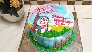 kue ulang tahun doraemon kue ultah anak anak dekorasi kue ultah simpel tema doraemon